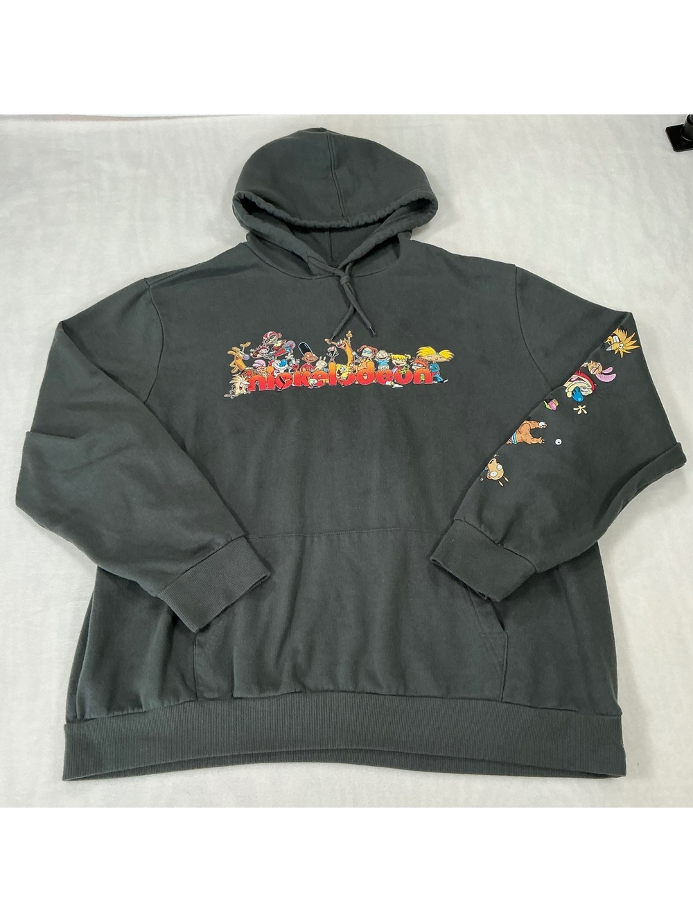 Nickelodeon 3X‎ Graphic Hoodie Rugrats Hey Arnold SpongeBob Pullover Gray